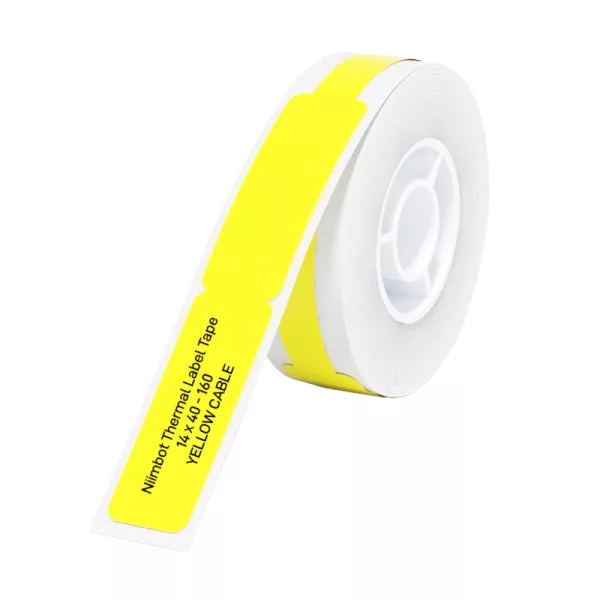 NIIMBOT D11/D110/D101/H1S Thermal Label 12.5x74mm - 65 Labels Per Roll - Yellow for Cable