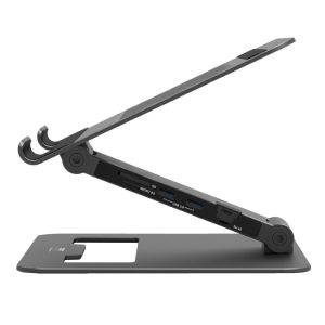 Port Connect Adjustable Stand + Dock Type-C to 1 x RJ45|2 x USB3.1 Gen1|2 x HDMI 4k@60Hz|1 x Type-C|PD85W|SDand Micro SD Reader - Image 3