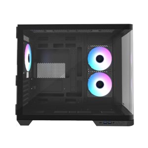 Raidmax I630 ATX | Micro-ATX | ITX ARGB Mid-Tower Dual Chamber Curved Glass Gaming Chassis - Black - Image 2
