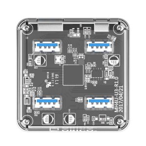 ORICO 4 Port USB Hub Transparent 1M - Image 2