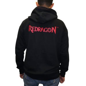 REDRAGON HOODIE WITH FRONT and BACK LOGO - BLACK - XXLARGE - Image 5