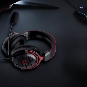 REDRAGON Over-Ear DIOMEDES Honeycomb 3.5mm AUX Gaming Headset - Black - Image 6
