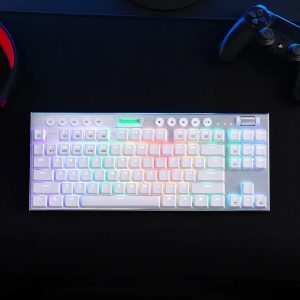 REDRAGON HORUS 87KEY RGB LED SUPER-SLIM ALU FRAME - White - Image 6